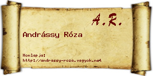 Andrássy Róza névjegykártya