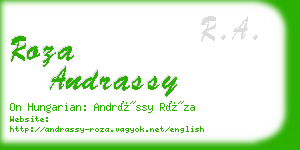 roza andrassy business card